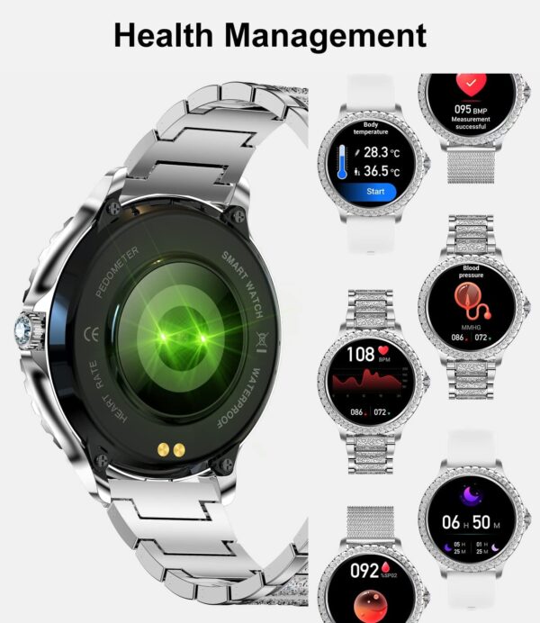LIGE Smart Watch for Women, Bluetooth Call 1.32" Ladies Fitness Watch with Blood Pressure/Oxygen/Heart Rate Monitor Pedometer, IP67 Waterproof Sports Smartwatch Compatible for Android iOS Phones - Image 2
